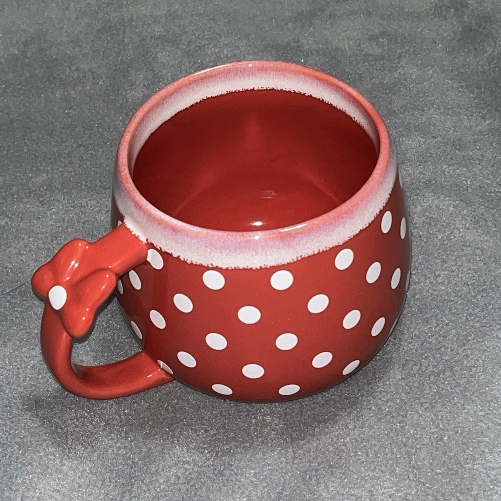 Disney Minnie Mouse Red/White Polka Dot & Bow Ceramic Coffee Mug 20oz